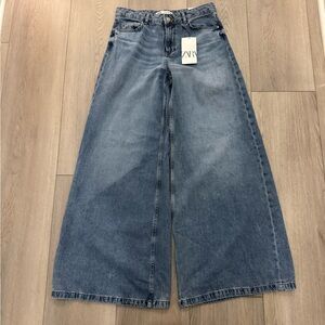 Zara Palazzo High Rise Wide Leg Jeans
